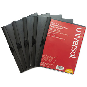 Universal® Clip-style Report Cover, Clip Fastener, 8.5 X 11, Clear-black, 5-pack freeshipping - TVN Wholesale